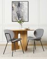 Sæt med 2 spisebordsstole i stof Houndstooth sort og hvid LUANA_894918