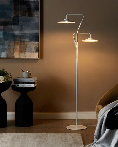 2 Light Metal LED Floor Lamp White GALETTI