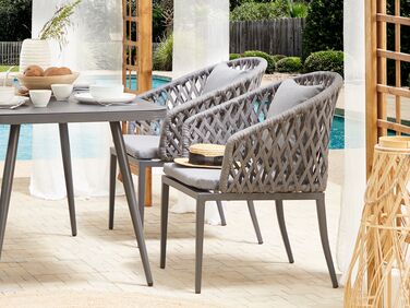 Set of 2 Garden Chairs Grey LIPARI