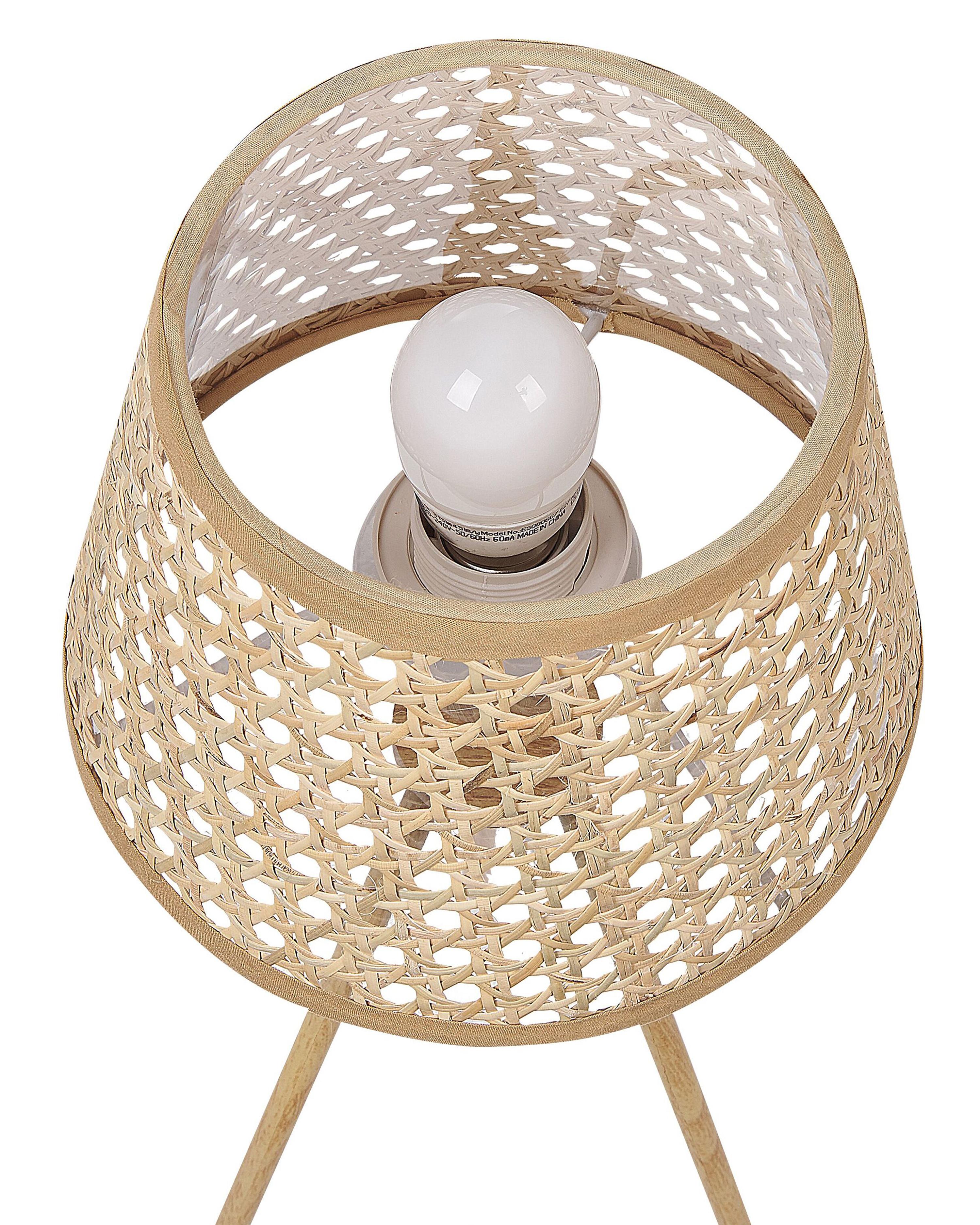 Rattan Table Lamp Natural BOETICA Beliani.es