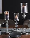 Glass Hurricane Candle Holder 36 cm Silver COTUI_722206
