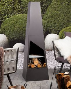 Tulisija teräs musta 150 x 45 x 45 cm YATE