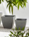 Set of 2 Plant Pots 34 x 34 x 34 cm Grey ZELI_850546
