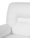 Fotel z manualną funkcją relaksu ekoskóra biały BERGEN_681476