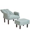 Linen Recliner Chair with Ottoman Mint Grey OLAND_901998