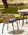 Lot de 2 chaises de jardin avec coussins en polyrotin naturel PRATELLO_868016