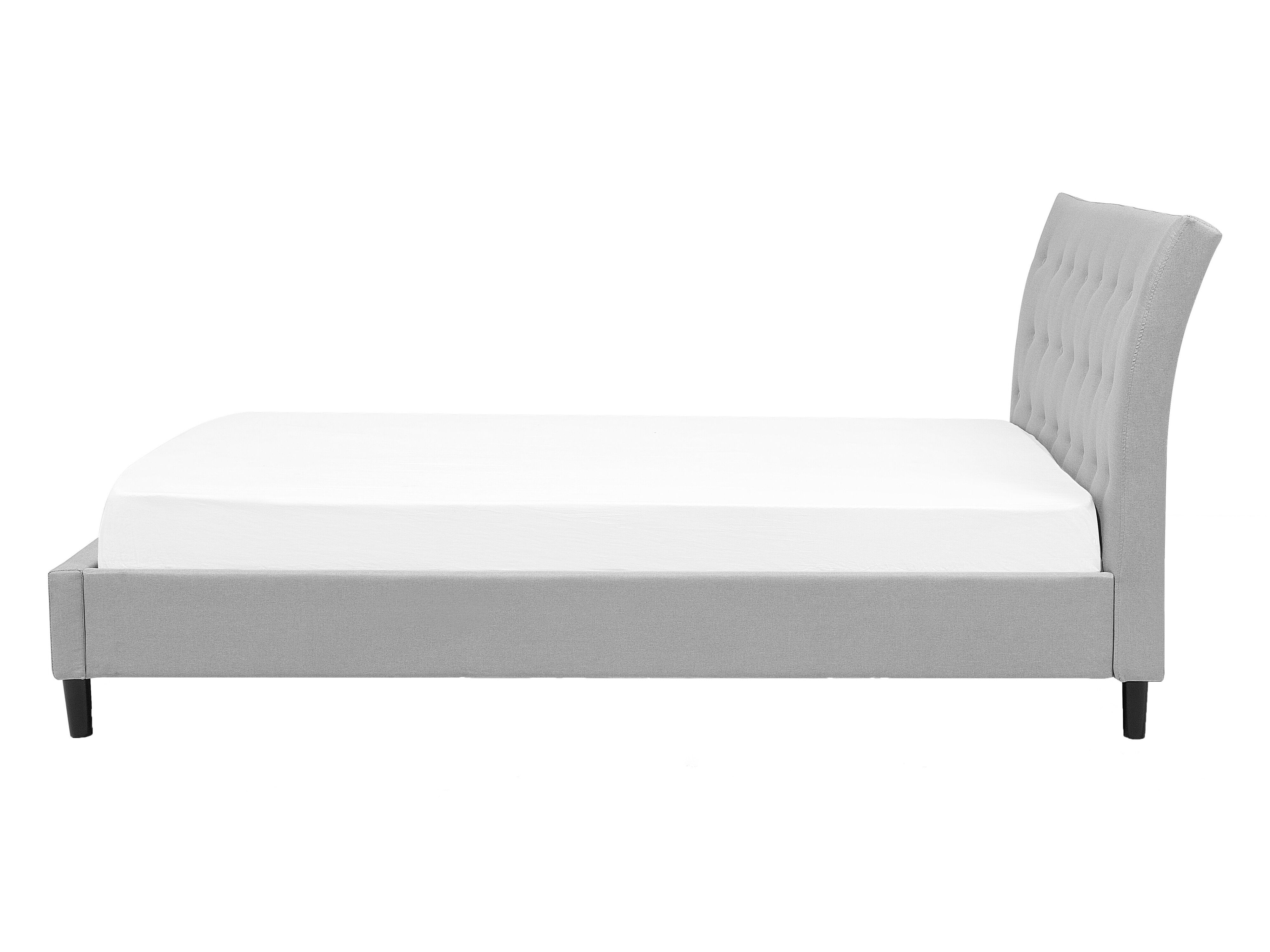 Łóżko tapicerowane 140 x 200 cm jasnoszare SAVERNE