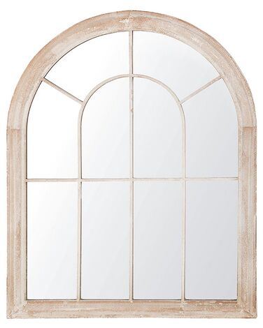 Metalowe lustro ścienne okno 69 x 88 cm beżowe EMBRY