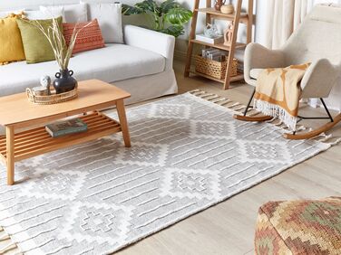Outdoor Area Rug 160 x 230 cm Grey and White TABIAT