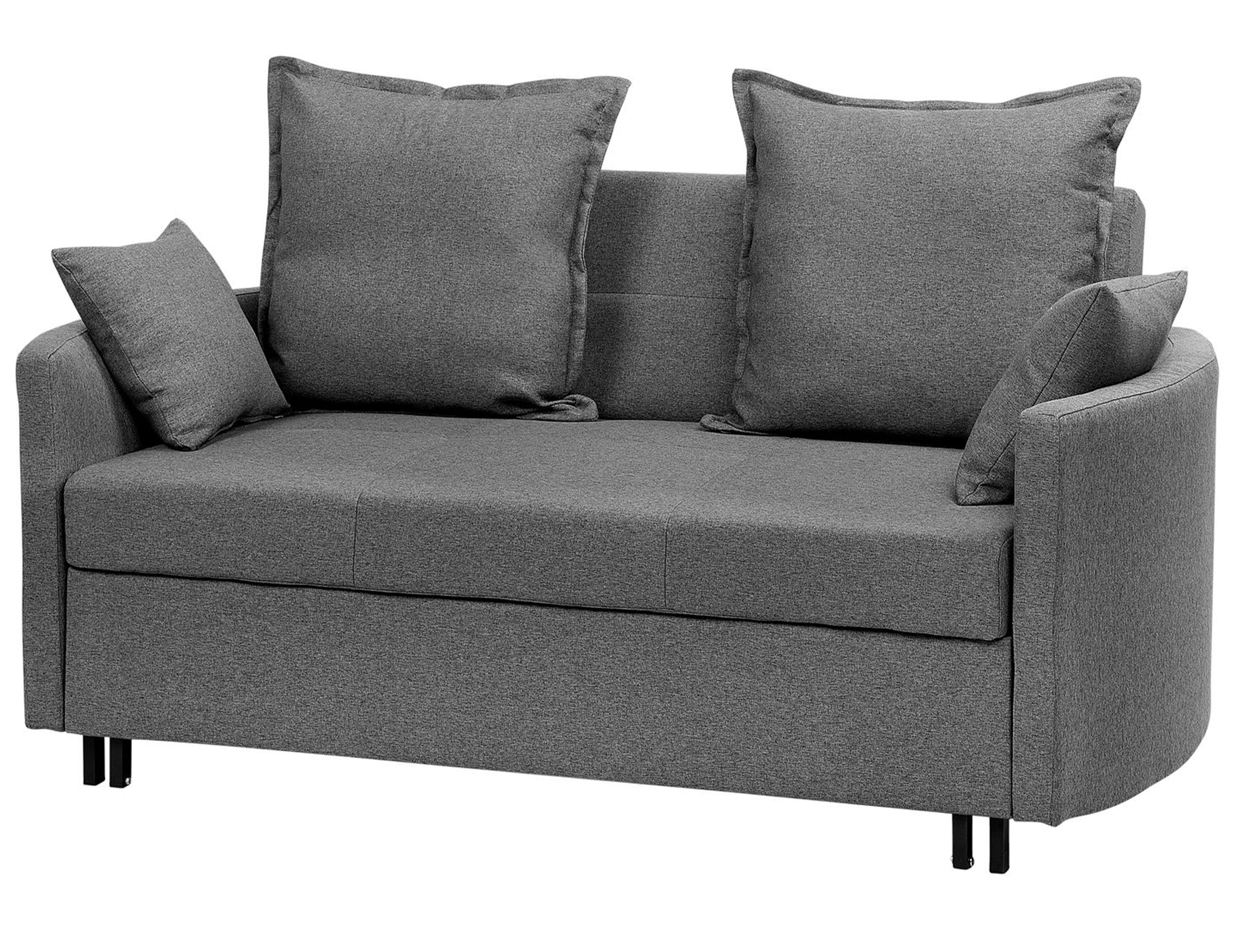 Fabric Sofa Bed Grey HOVIN Beliani.co.uk