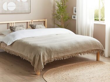 Cotton Bedspread 150 x 200 cm Taupe YERBENT