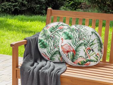 Set of 2 Outdoor Cushions Flamingo Pattern ⌀ 40 cm Multicolour ELLERA