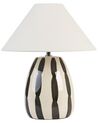 Lámpara de mesa de cerámica beige y negra LUCHETTI_904944