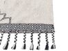 Teppich Baumwolle weiß / schwarz 140 x 200 cm geometrisches Muster Kurzflor ERAY_843973