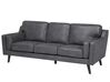 3 Seater Sofa Faux Leather Grey LOKKA_697692