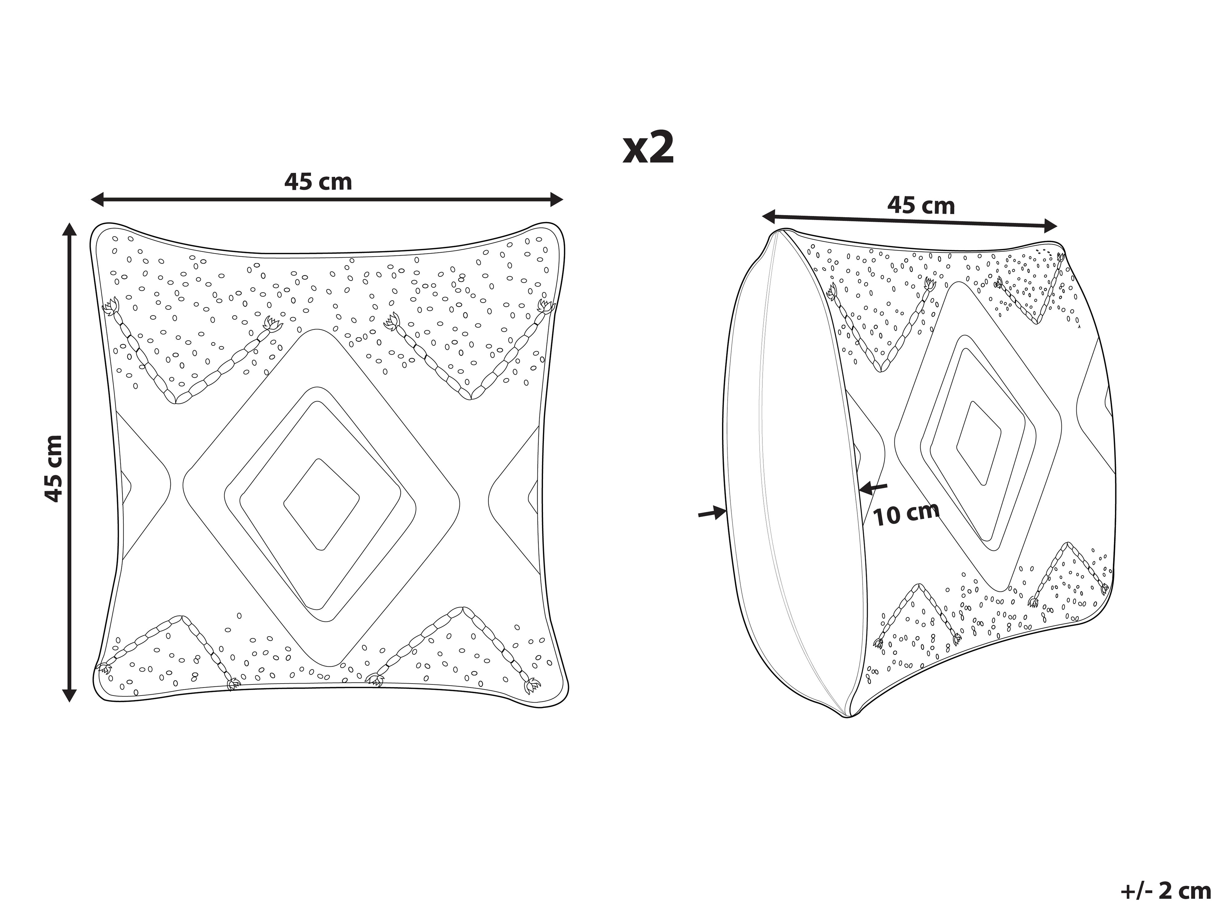 Set of 2 Cotton Cushions Geometric Pattern 45 x 45 cm Multicolour