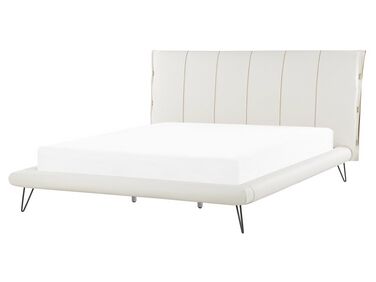 Biela posteľ z umelej kože 160 x 200 cm  BETIN