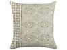 Set of 2 Cotton Cushions Oriental Pattern 45x45 cm Green and White LARICS_838560