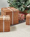 Sada 3 ratanových vánočních úložných boxů hnědé CADEAU_880268