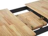 Extending Wooden Dining Table 120/150 x 80 cm Light Wood and Black HOUSTON_785792