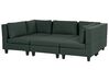 Ötszemélyes kombinálható sötétzöld kárpitozott kanapé ottománnal UNSTAD_893416