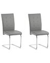 Lot de 2 chaises de salle à manger en cuir PU gris ROVARD_790110
