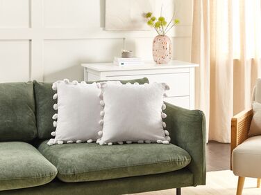 Set of 2 Cushions 45 x 45 cm White JASMINE