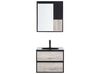 Súprava kúpeľňového nábytku so zrkadlovou skrinkou 60 cm svetlé drevo/čierna TERUEL_817209