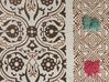 Manta decorativa em algodão creme e castanho 130 x 180 cm CHINSURAH_829415