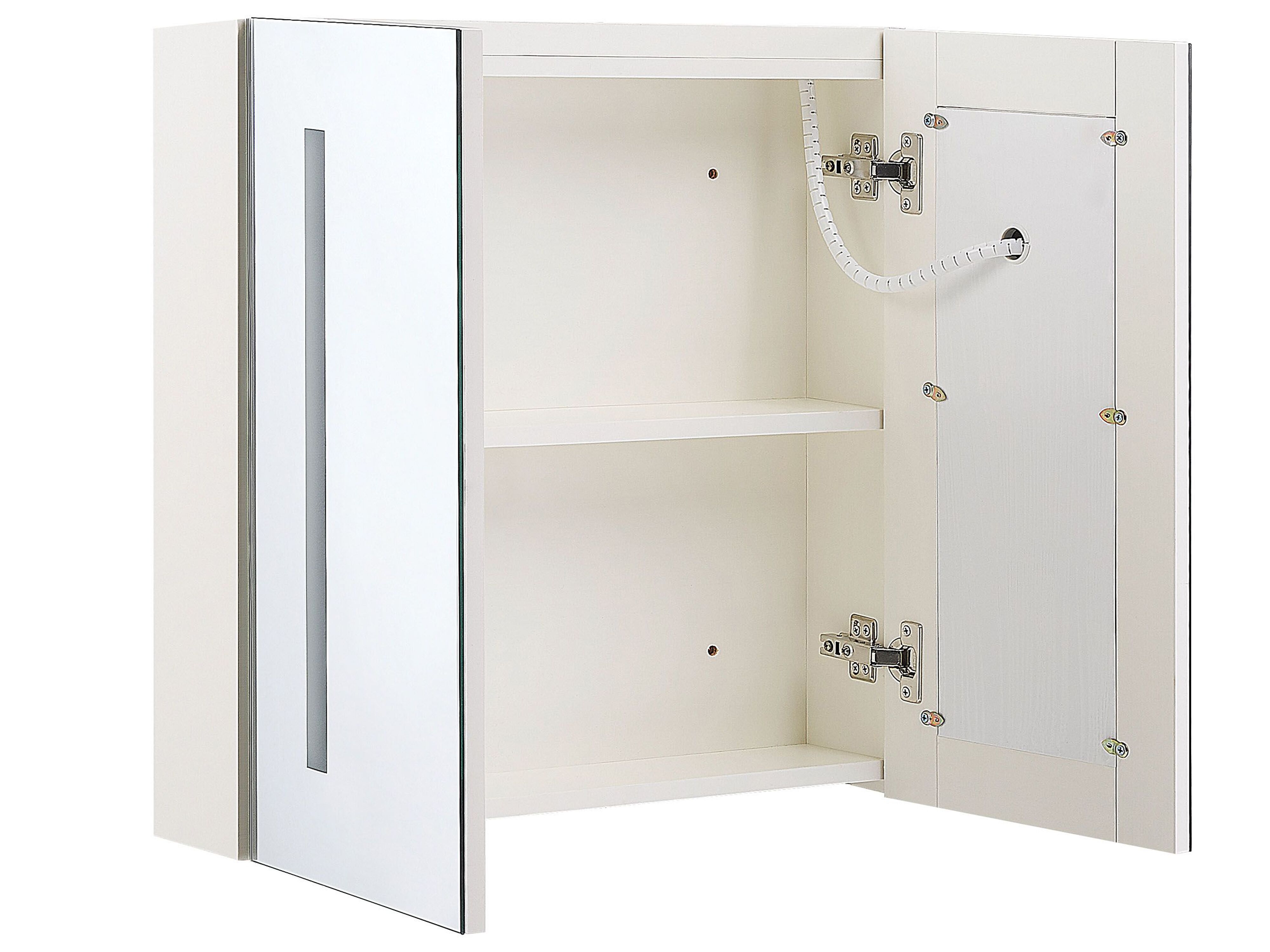 Armoire de toilette blanche avec miroir LED 60 x 60 cm CHABUNCO Beliani.fr
