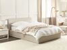 Łóżko z pojemnikiem tapicerowane 140 x 200 cm beżowe ORBEY_906912
