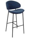 Conjunto de 2 sillas de bar de tela azul marino KIANA_908140