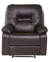 Faux Leather Manual Recliner Chair Brown BERGEN_681455