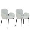 Set of 2 Fabric Dining Chairs Mint Green ALBEE_908197