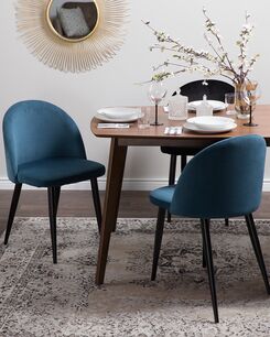 Tuoli sametti tummansininen 2 kpl VISALIA Tuoli sametti tummansininen 2 kpl VISALIA