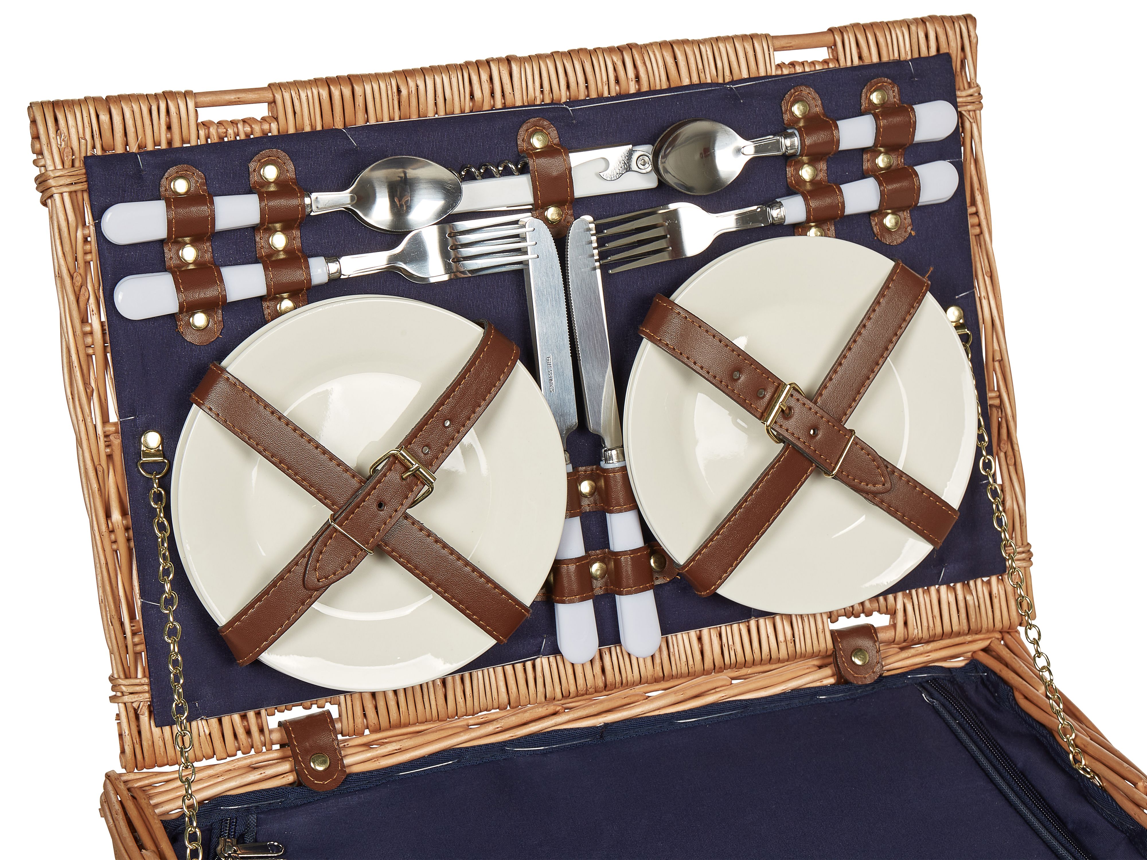 4 Person Wicker Picnic Hamper Natural CREPES Beliani.co.uk