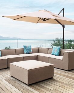 Riippuva aurinkovarjo beige ⌀ 295 cm SAVONA II Riippuva aurinkovarjo beige ⌀ 295 cm SAVONA II