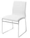 Conjunto de 2 cadeiras em aço inoxidável e pele branca KIRON_756922