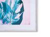 Floral Motif Framed Wall Art 60 x 80 cm Blue and Rosa AGENA_784727