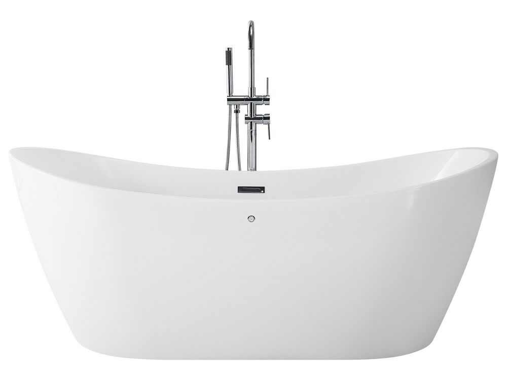 Freestanding Whirlpool Bath with LED 1680 x 800 mm White ANTIGUA