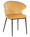 Conjunto de 2 sillas de comedor de terciopelo amarillo mostaza/negro AUGUSTA_767630