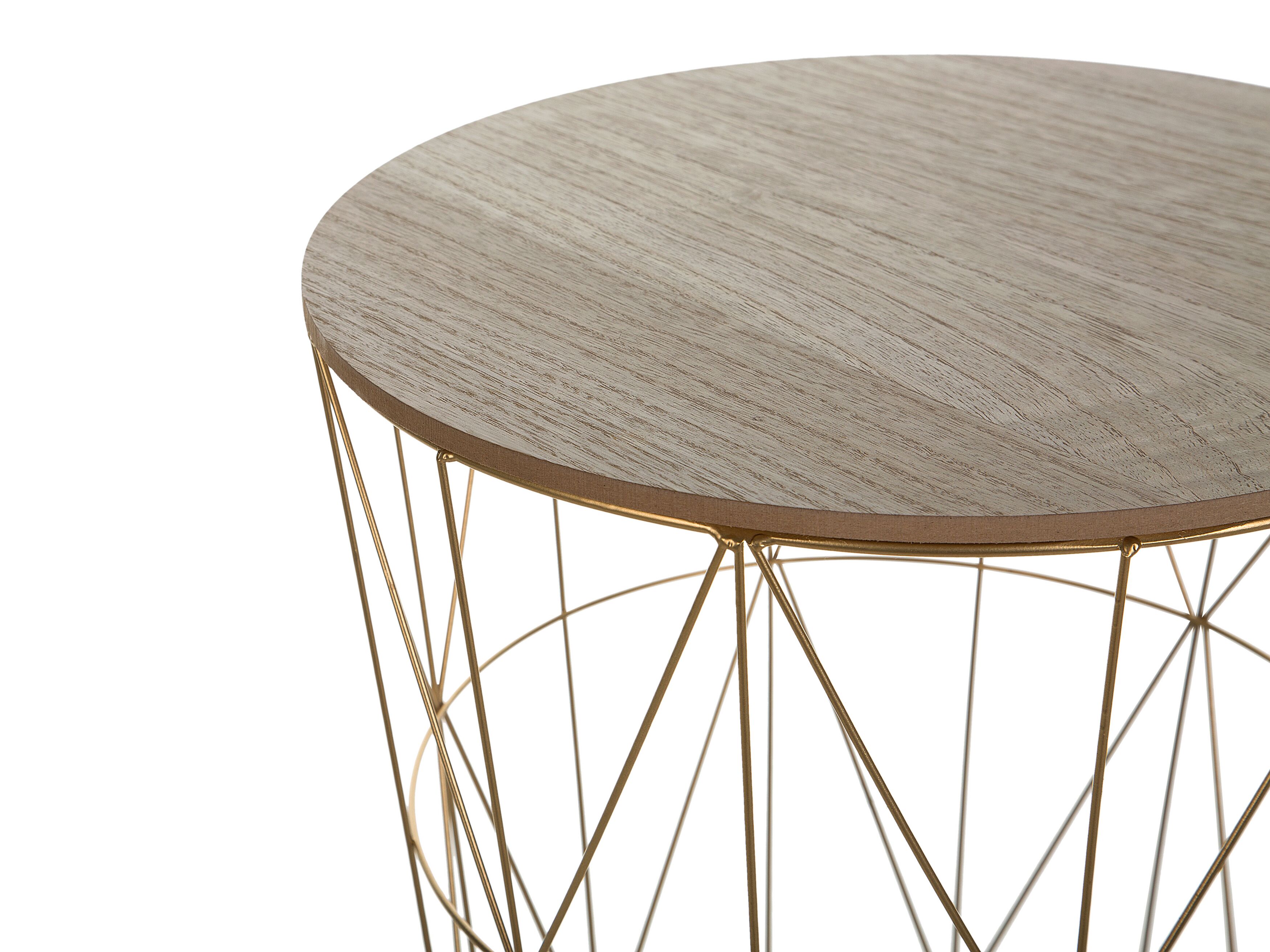 Wire Frame Metal Storage Side Table Gold LANARK | Beliani.co.uk