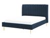 Łóżko welurowe 140 x 200 cm niebieskie MARVILLE_835953