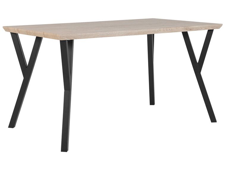 Table 140 x 80 cm bois clair et noir BRAVO_750513
