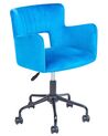 Zamatová kancelárska stolička modrá SANILAC_855192