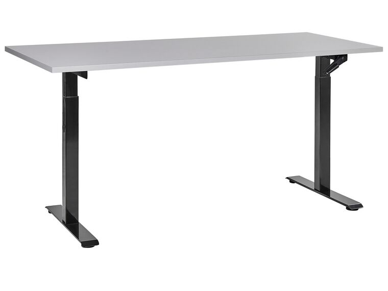 Justerbart skrivbord 160 x 72 cm grå och svart DESTINES_898912