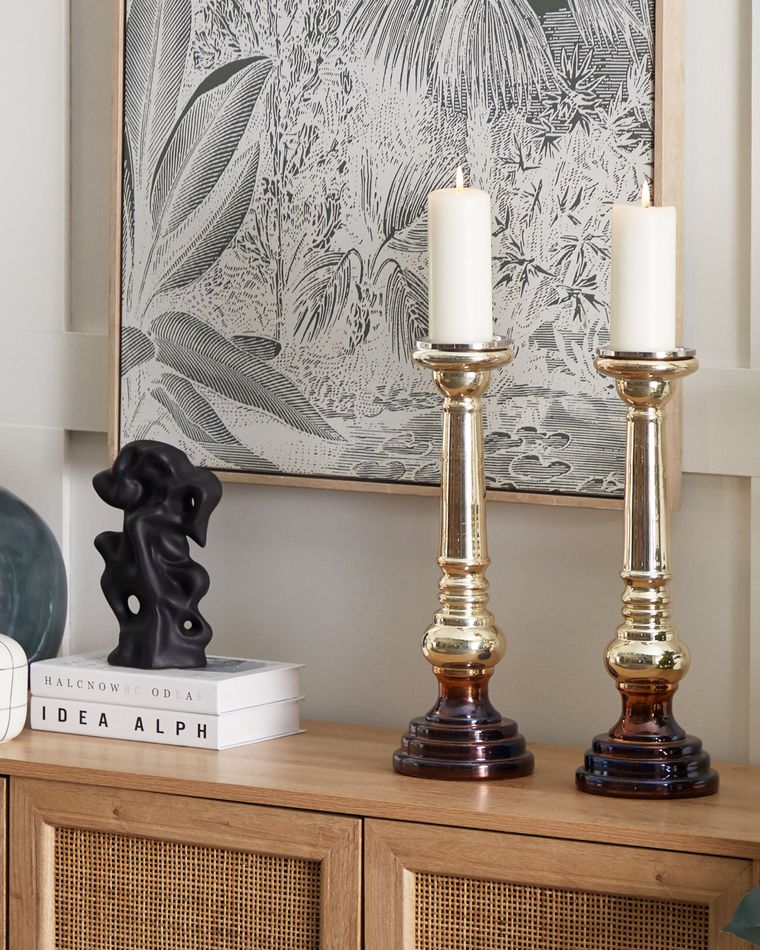 Drfeify Bougeoirs Dorés Bougeoir Rose Fleur Décoration Base Ronde