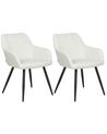 Lot de 2 chaises de salle à manger en velours blanc cassé CASMALIA_898666