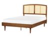 EU Double Size Bed with LED Light Wood VARZY_899877