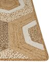 Teppich Jute beige 80 x 300 cm geometrisches Muster Kurzflor BASOREN_886306